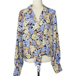 Pretty pastel floral womens blouse by Sanctuary large #cottage #whimsical